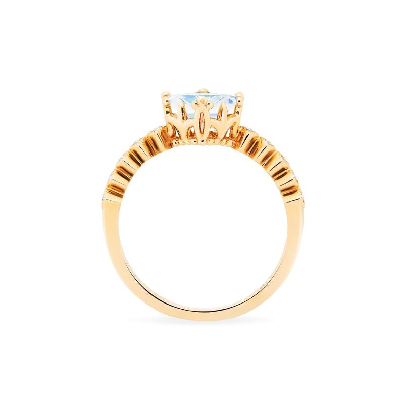 [Astoria] Fluer De Lis Square Princess Cut Ring in Moonstone