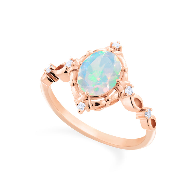 [Anastasia] Victorian Heirloom Oval Cut Ring in Natural Australian Opal