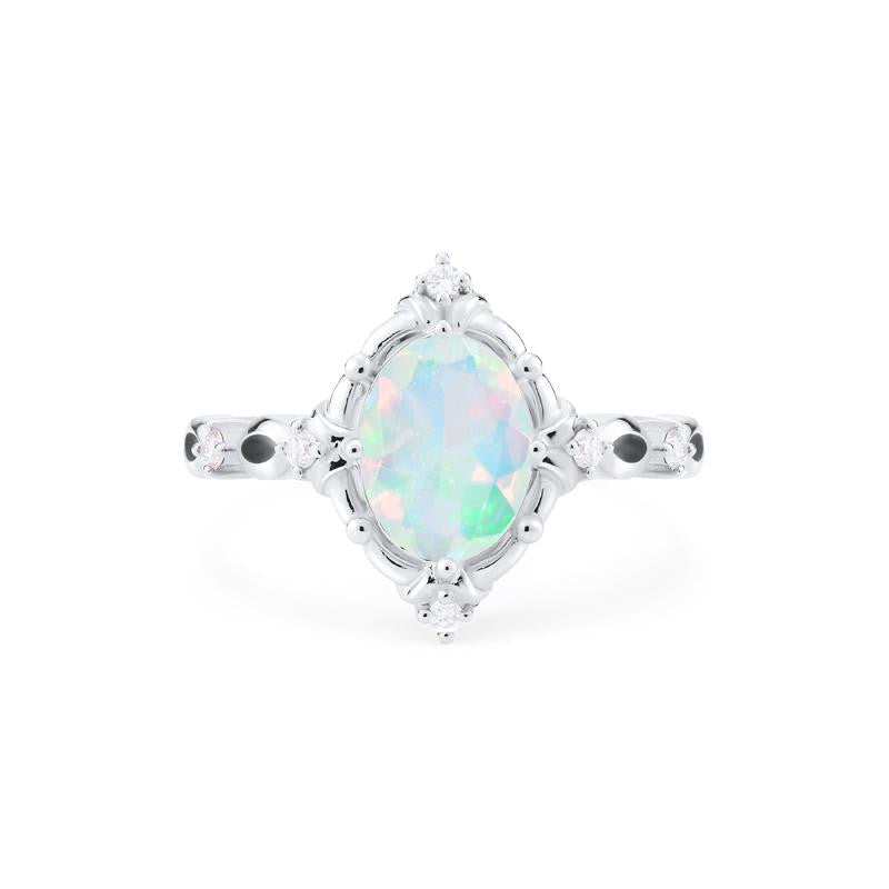 [Anastasia] Victorian Heirloom Oval Cut Ring in Natural Australian Opal