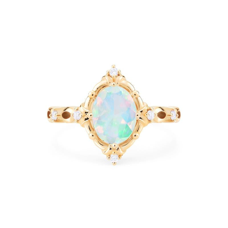 [Anastasia] Victorian Heirloom Oval Cut Ring in Natural Australian Opal