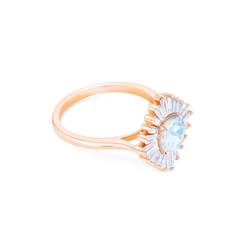 [Artemis] Vintage Deco Goddess Ring in Moonstone