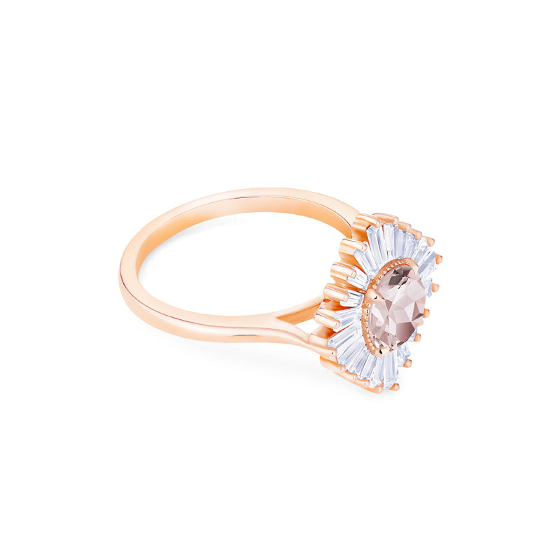 [Artemis] Vintage Deco Goddess Ring in Morganite
