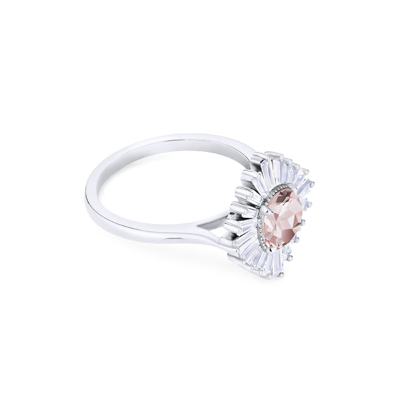 [Artemis] Vintage Deco Goddess Ring in Morganite