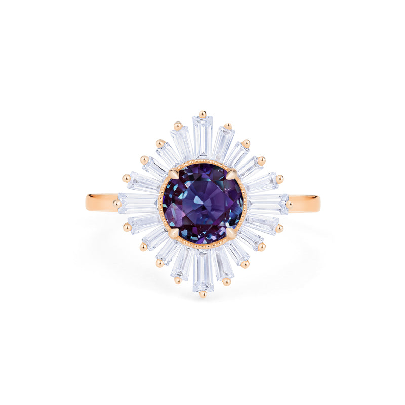 [Artemis] Vintage Deco Goddess Ring in Lab Alexandrite