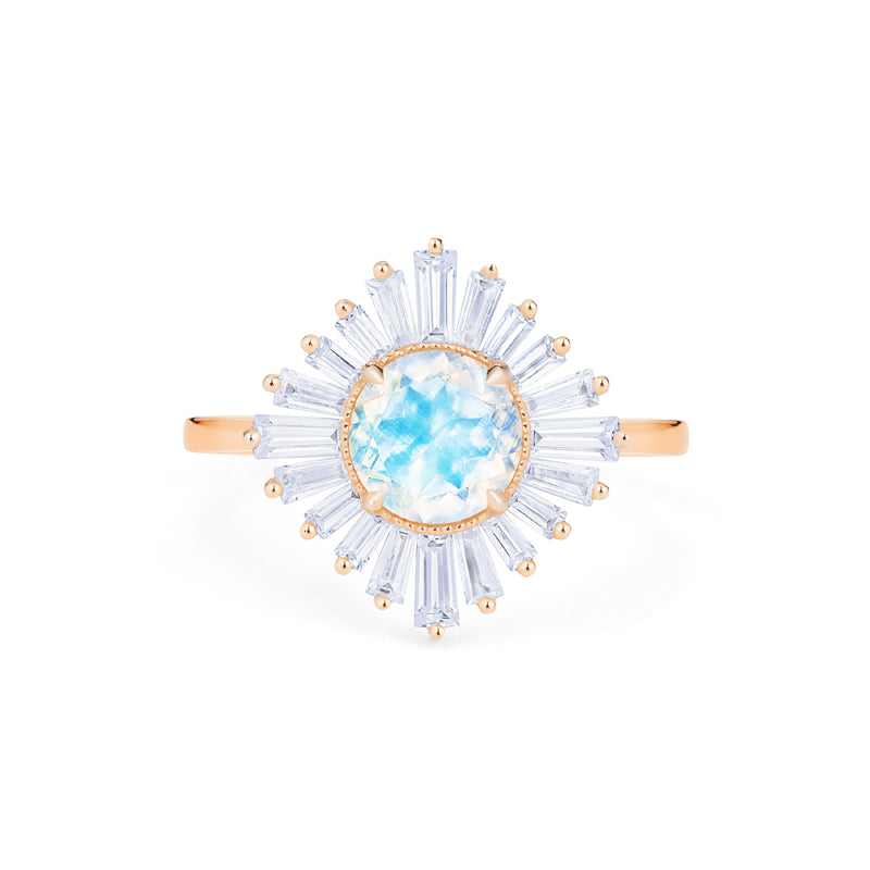 [Artemis] Vintage Deco Goddess Ring in Moonstone