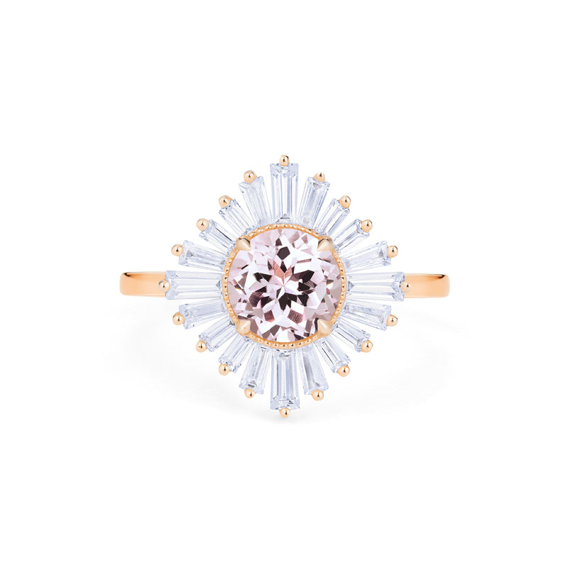 [Artemis] Vintage Deco Goddess Ring in Morganite