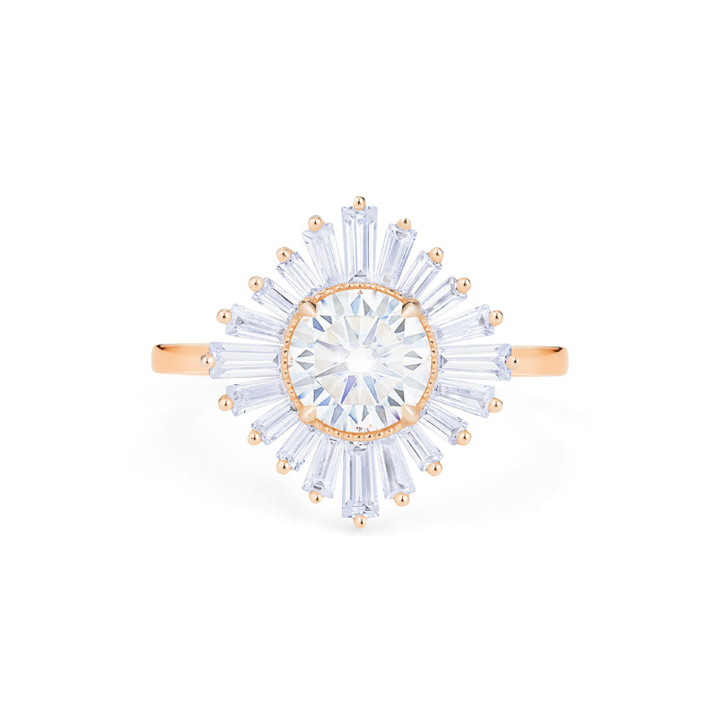 [Artemis] Vintage Deco Goddess Ballerina Engagement Ring in Diamond / Moissanite
