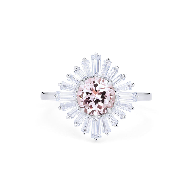 [Artemis] Vintage Deco Goddess Ring in Morganite