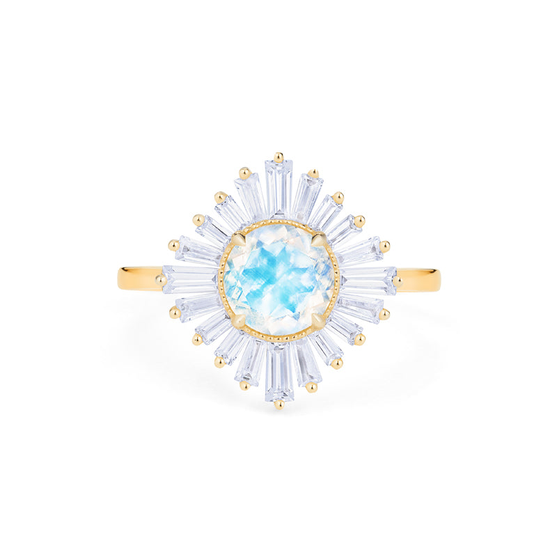 [Artemis] Vintage Deco Goddess Ring in Moonstone
