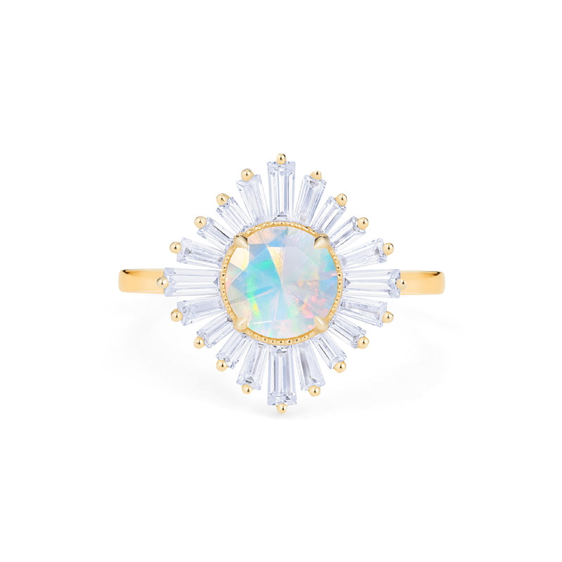 [Artemis] Vintage Deco Goddess Ring in Australian Opal