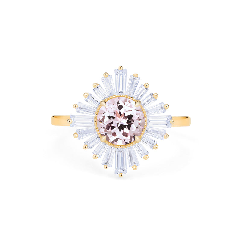 [Artemis] Vintage Deco Goddess Ring in Morganite