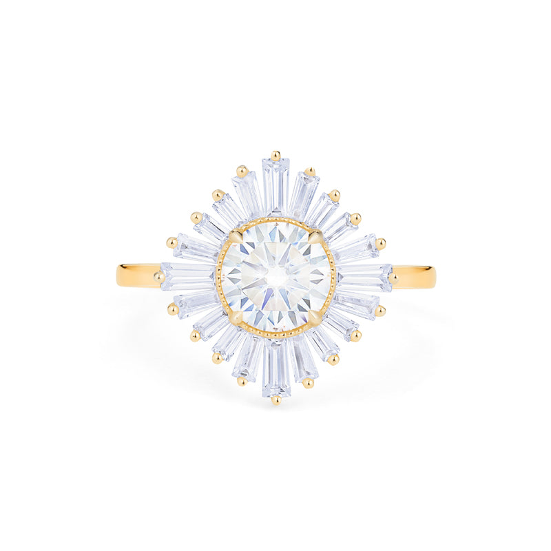 [Artemis] Vintage Deco Goddess Ballerina Engagement Ring in Diamond / Moissanite