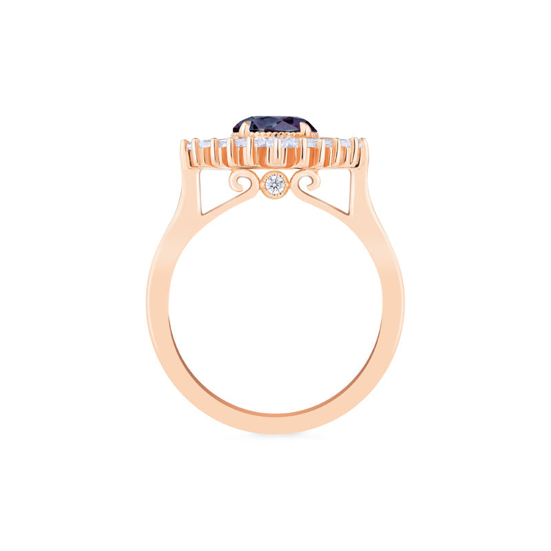 [Artemis] Vintage Deco Goddess Ring in Lab Alexandrite