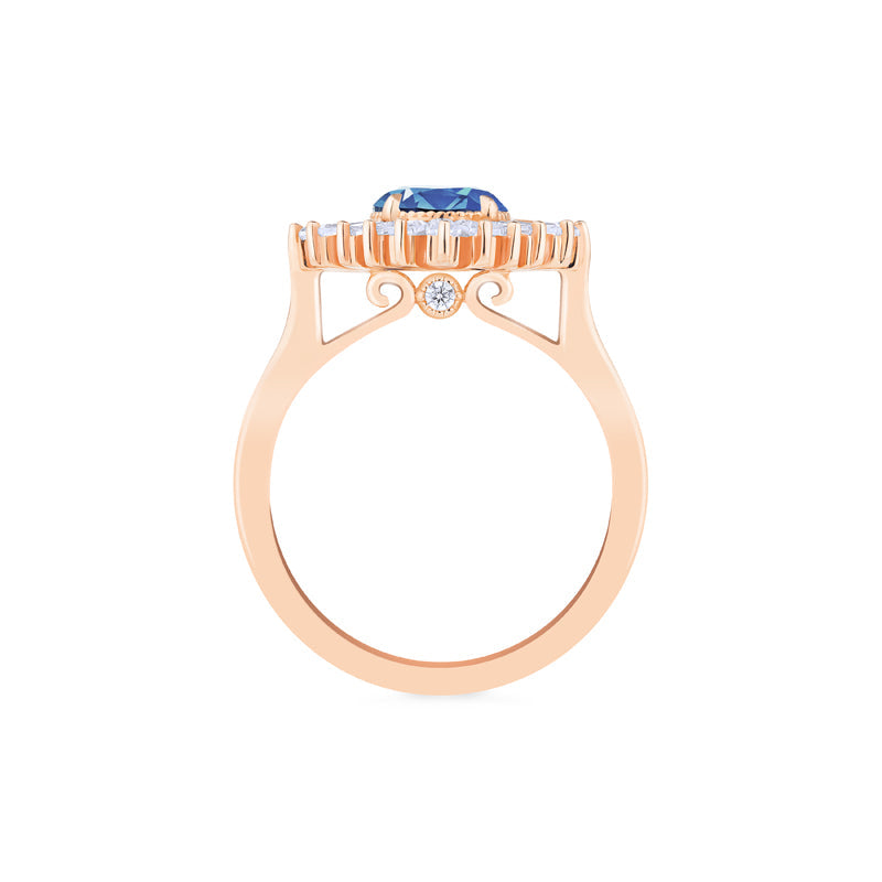 [Artemis] Vintage Deco Goddess Ring in Lab Blue Sapphire