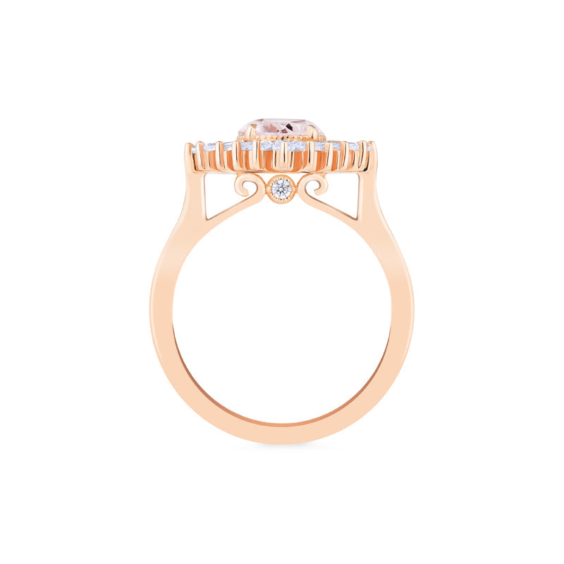 [Artemis] Vintage Deco Goddess Ring in Morganite