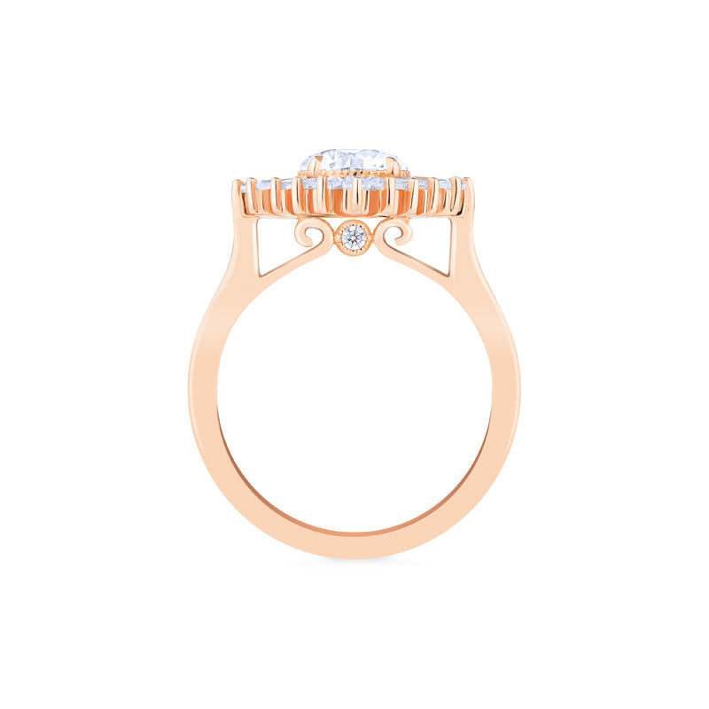 [Artemis] Vintage Deco Goddess Ballerina Engagement Ring in Diamond / Moissanite