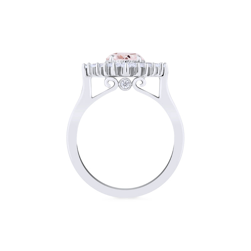 [Artemis] Vintage Deco Goddess Ring in Morganite
