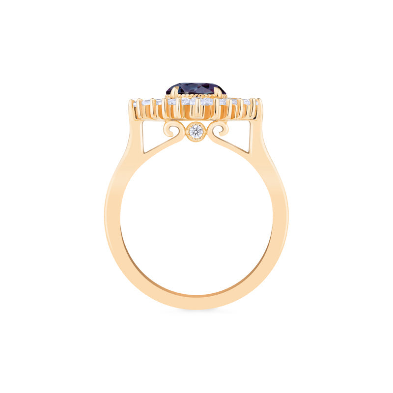 [Artemis] Vintage Deco Goddess Ring in Lab Alexandrite