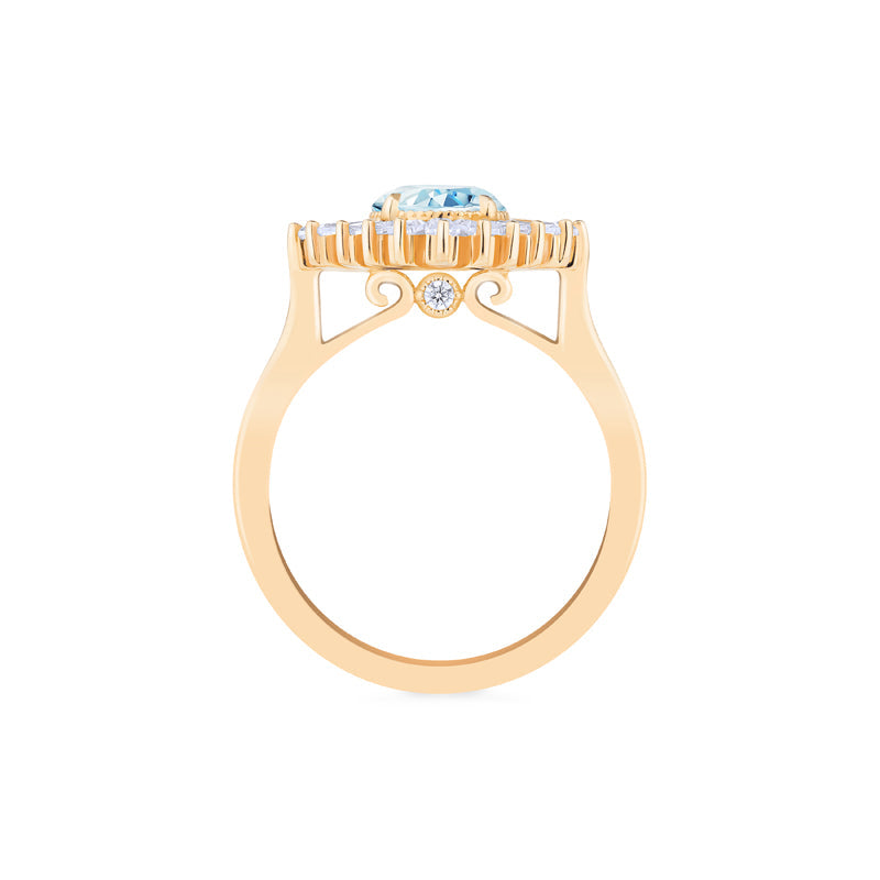 [Artemis] Vintage Deco Goddess Ring in Aquamarine
