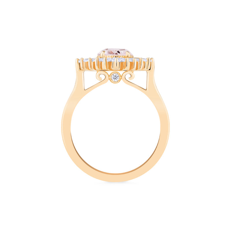 [Artemis] Vintage Deco Goddess Ring in Morganite