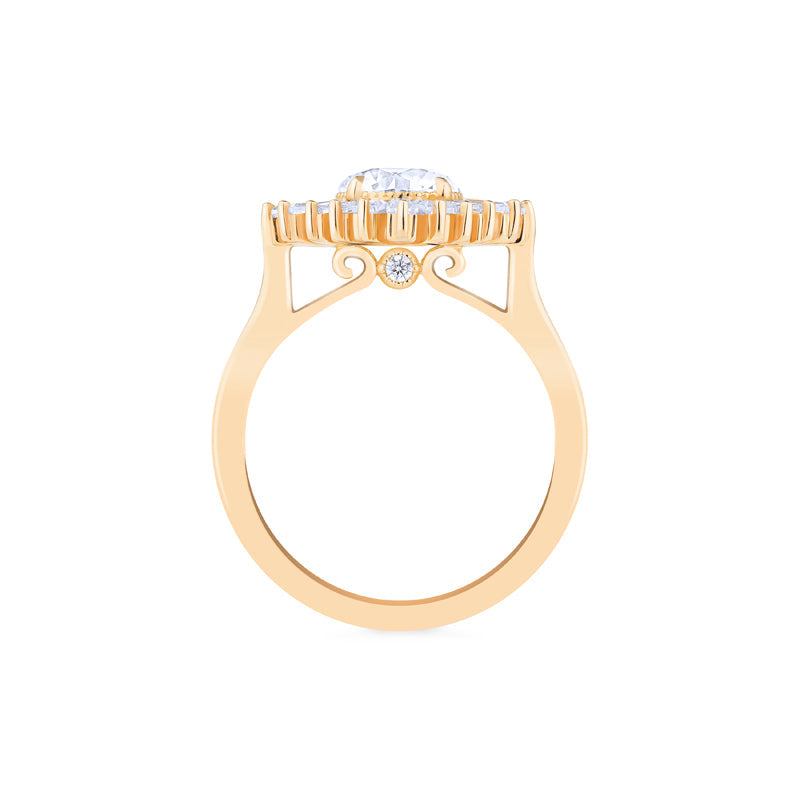[Artemis] Vintage Deco Goddess Ballerina Engagement Ring in Diamond / Moissanite