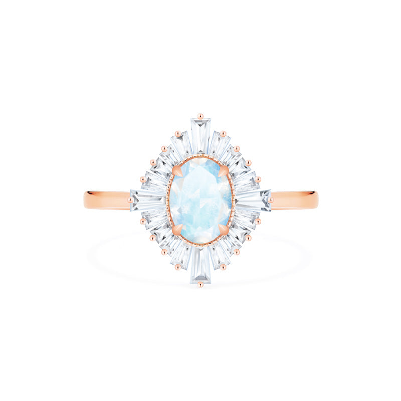 [Athena] Vintage Deco Oval Cut Goddess Ring in Moonstone