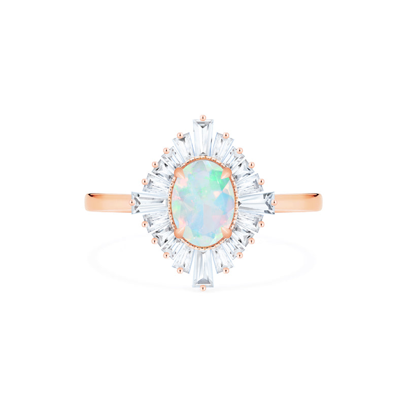 [Athena] Vintage Deco Oval Cut Goddess Ring in Australian Opal