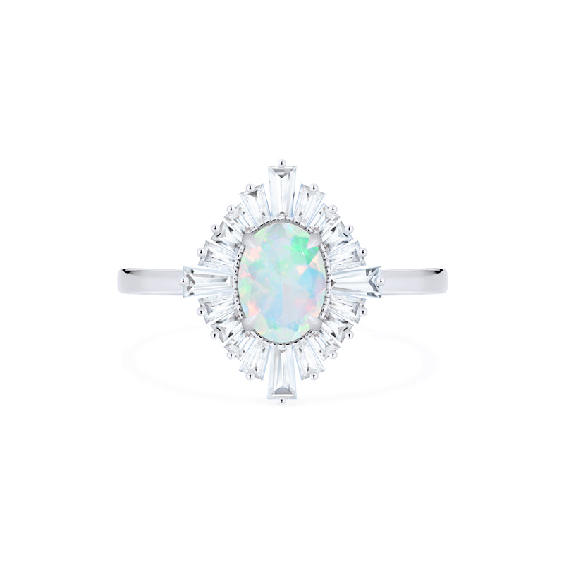 [Athena] Vintage Deco Oval Cut Goddess Ring in Australian Opal