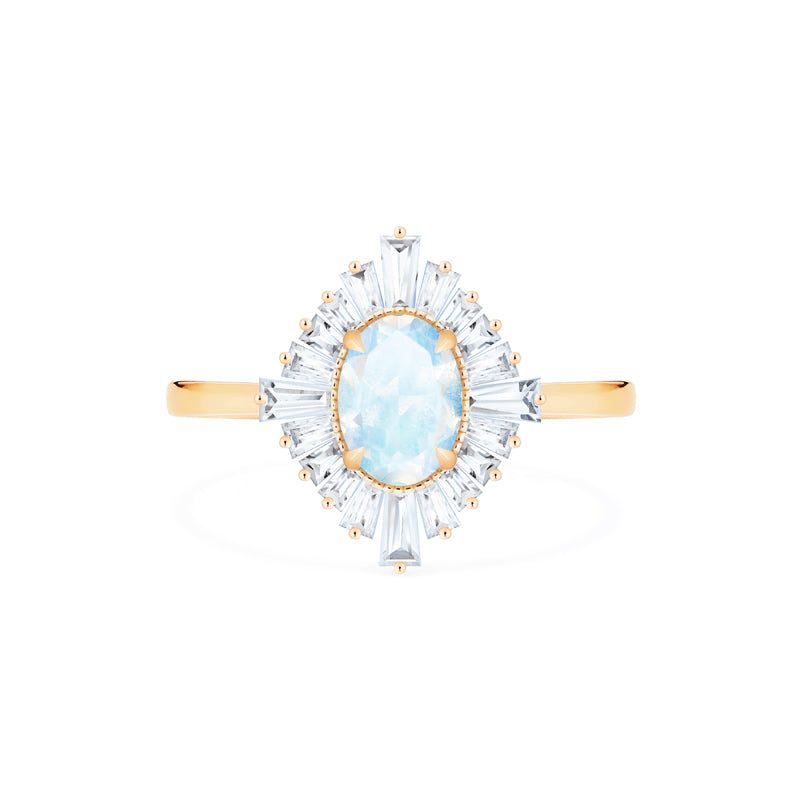 [Athena] Vintage Deco Oval Cut Goddess Ring in Moonstone
