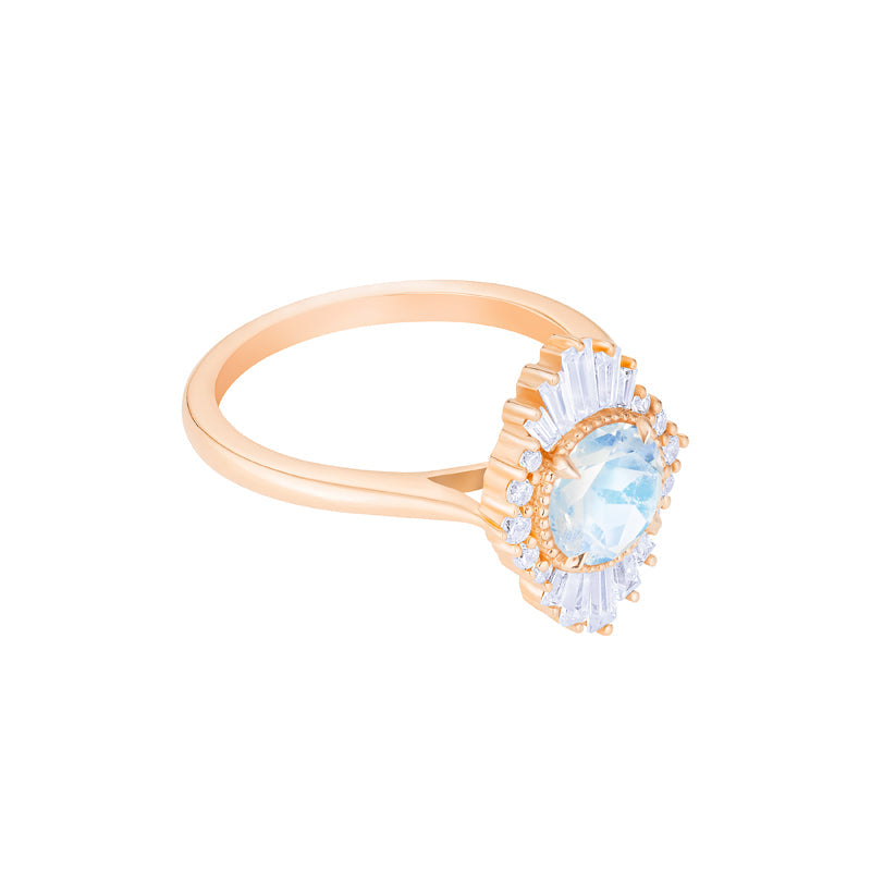[Georgiana] Vintage Deco Duchess Ring in Moonstone