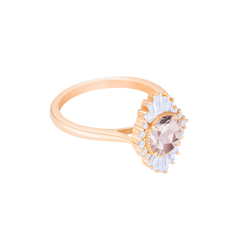 [Georgiana] Vintage Deco Duchess Ring in Morganite