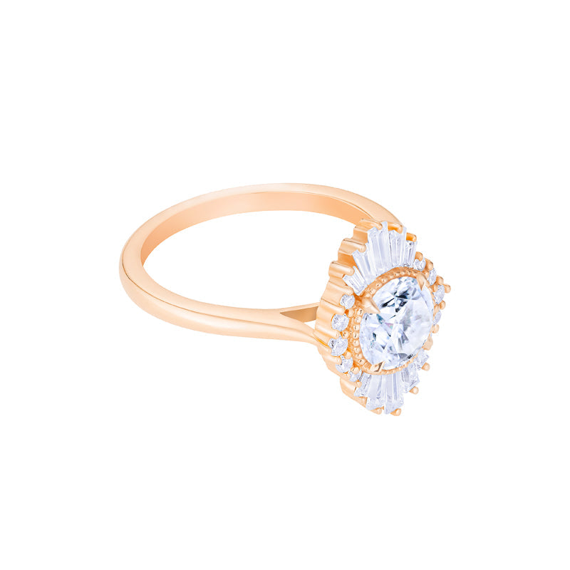 [Georgiana] Vintage Deco Duchess Ballerina Engagement Ring in Diamond