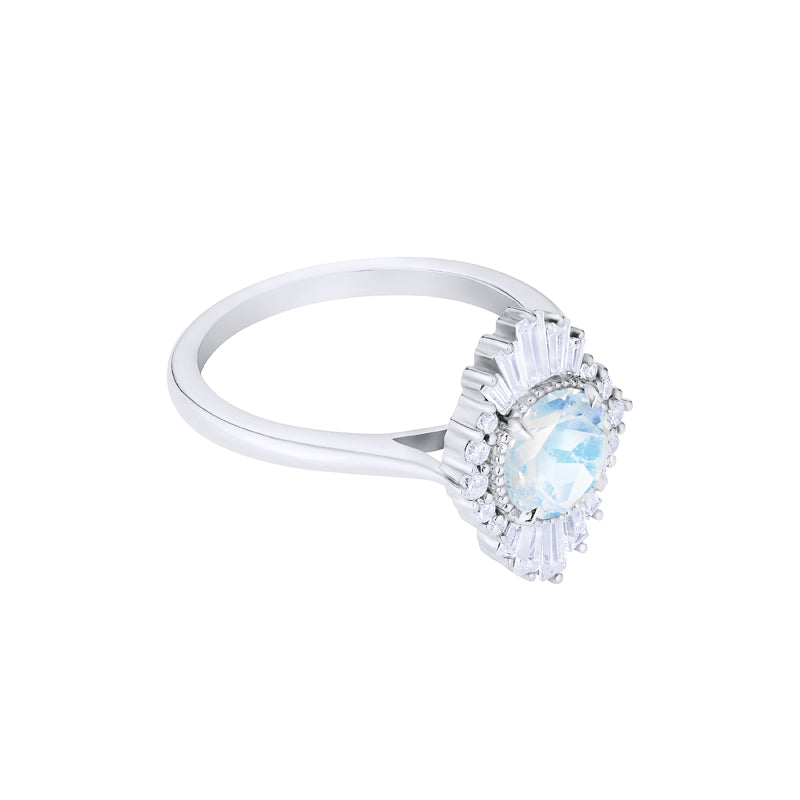 [Georgiana] Vintage Deco Duchess Ring in Moonstone