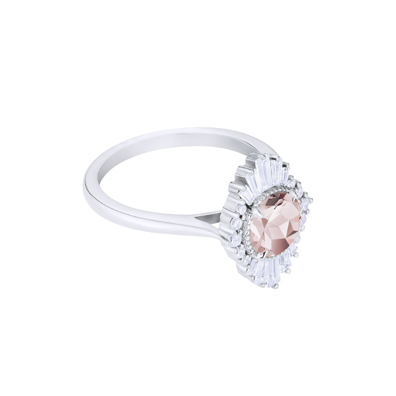 [Georgiana] Vintage Deco Duchess Ring in Morganite