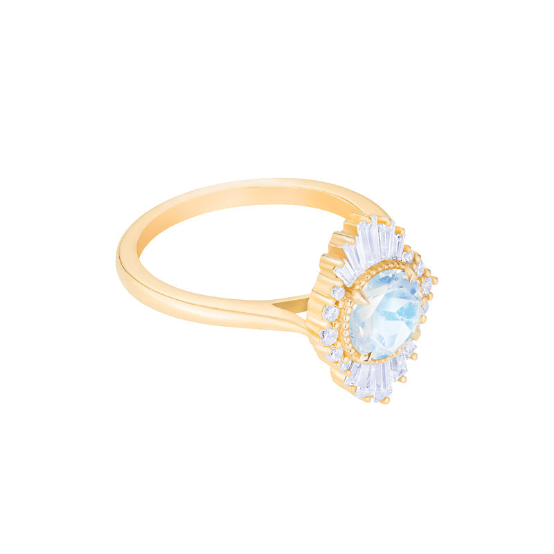 [Georgiana] Vintage Deco Duchess Ring in Moonstone