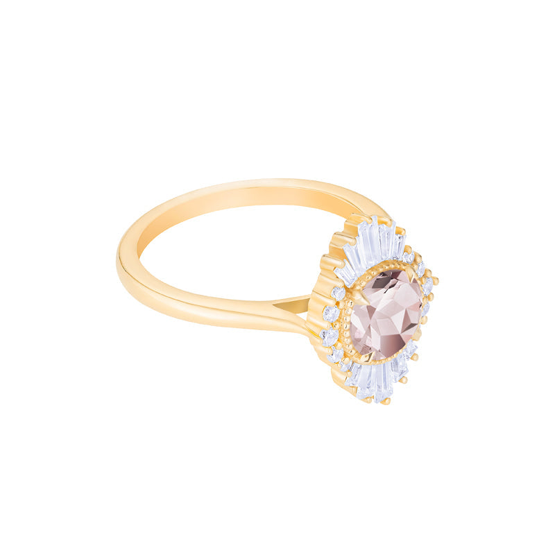 [Georgiana] Vintage Deco Duchess Ring in Morganite