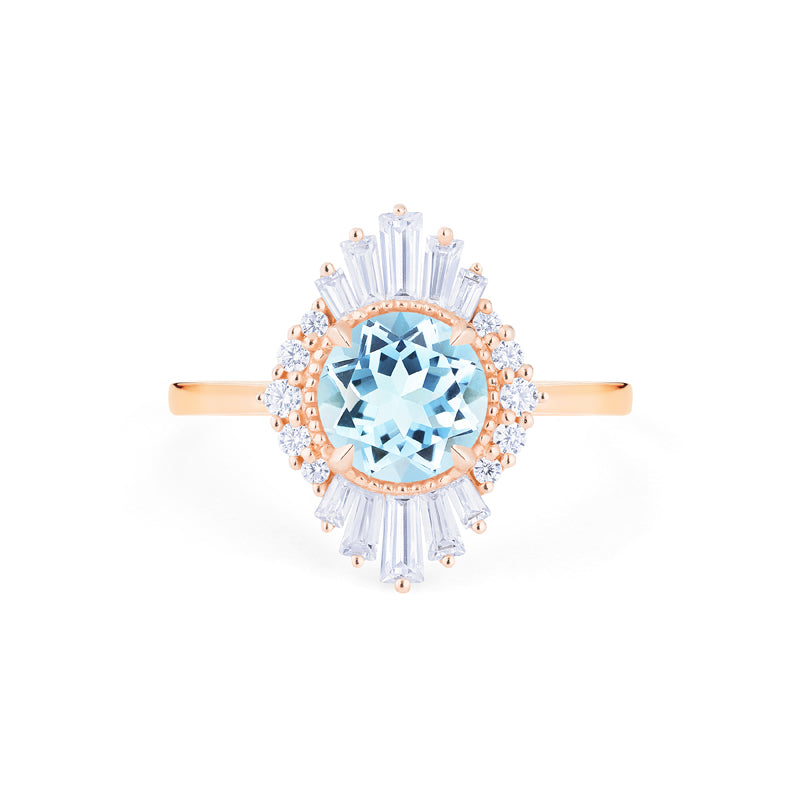 [Georgiana] Vintage Deco Duchess Ring in Aquamarine