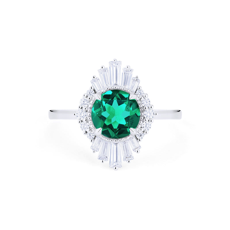 [Georgiana] Vintage Deco Duchess Ring in Lab Emerald