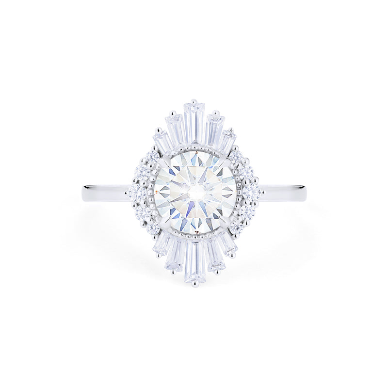 [Georgiana] Vintage Deco Duchess Ballerina Engagement Ring in Diamond
