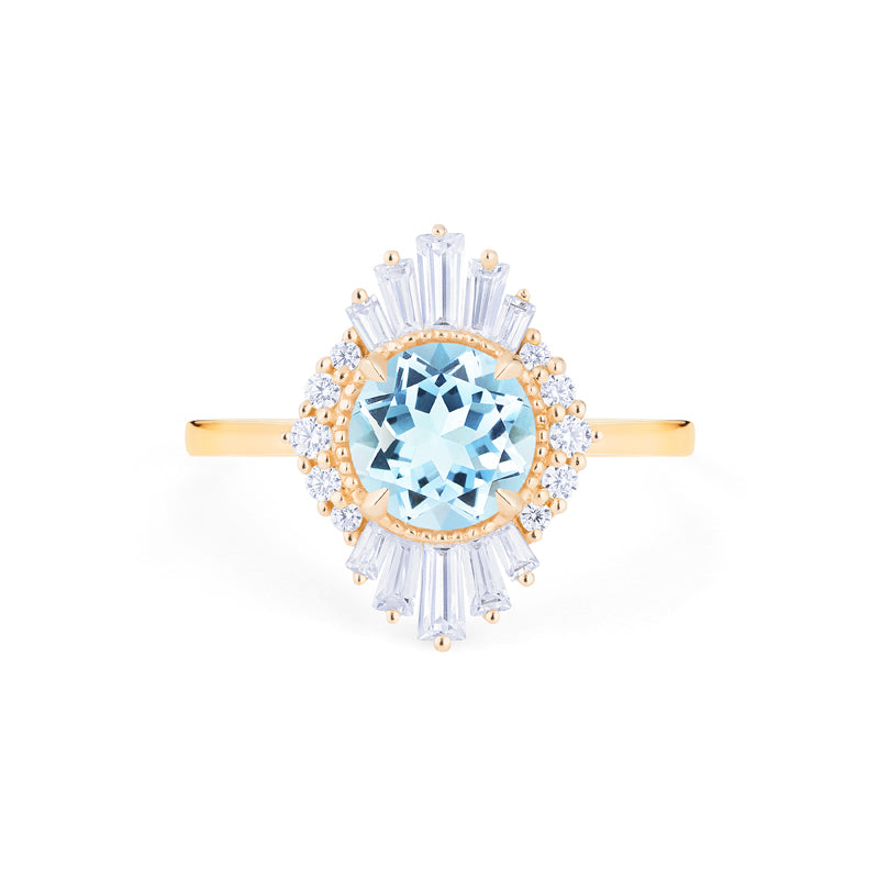 [Georgiana] Vintage Deco Duchess Ring in Aquamarine