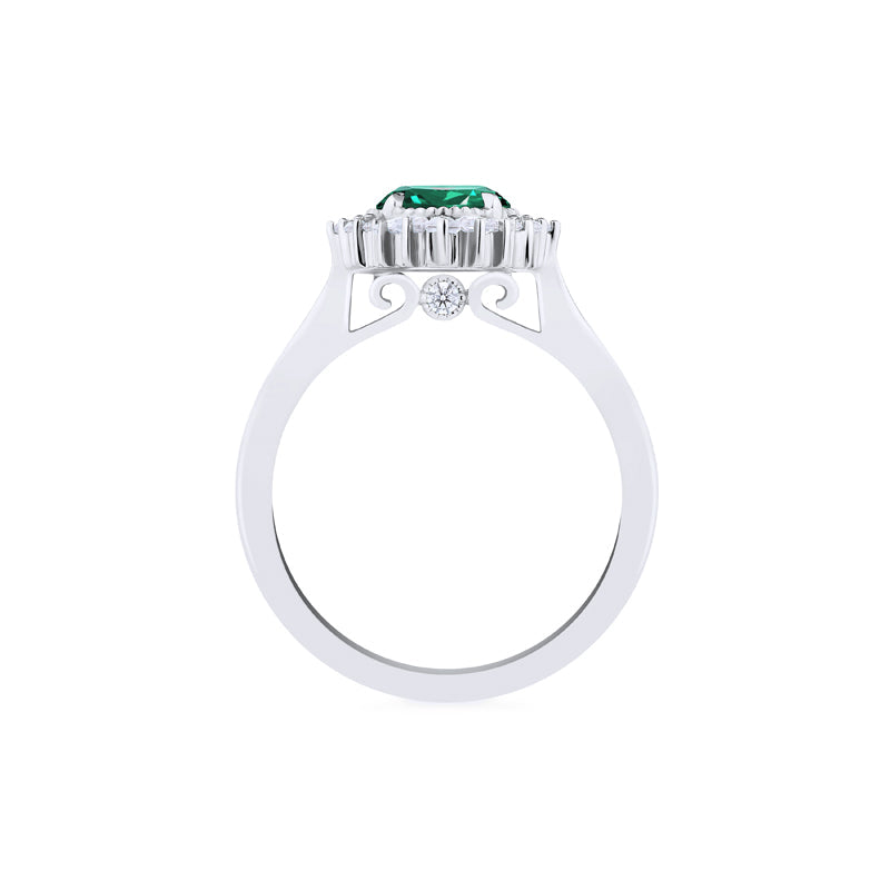 [Georgiana] Vintage Deco Duchess Ring in Lab Emerald