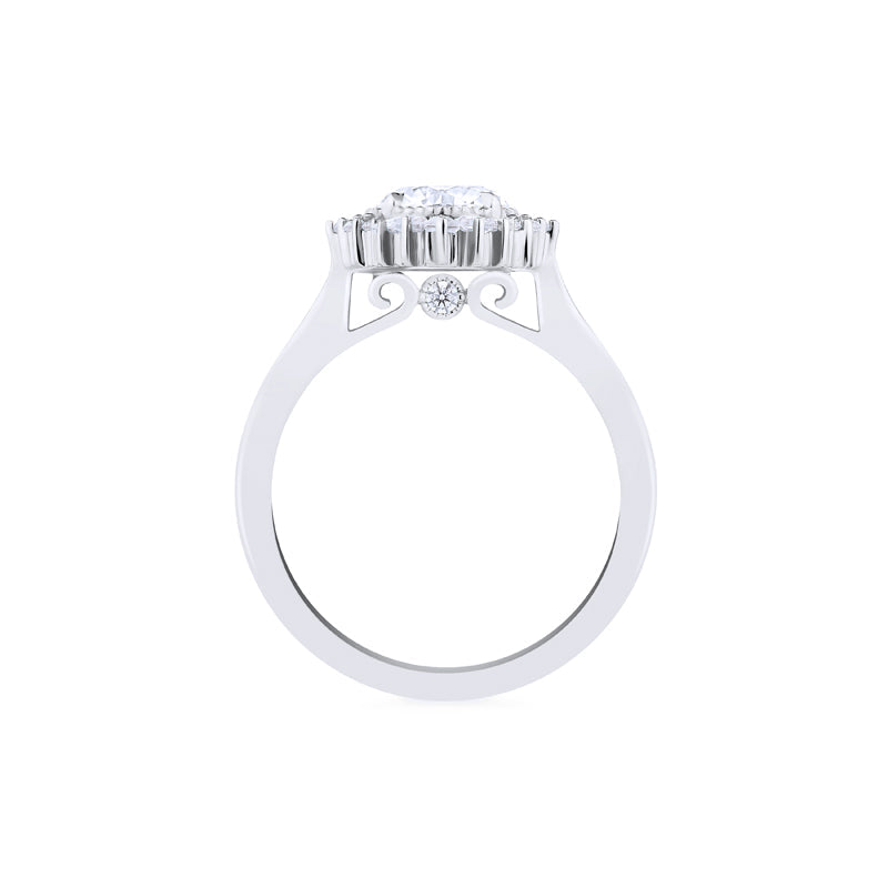 [Georgiana] Vintage Deco Duchess Ballerina Engagement Ring in Diamond