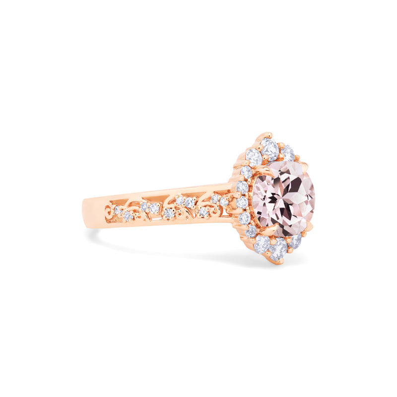 [Ophelia] Rococo Opulence Engagement Ring in Morganite
