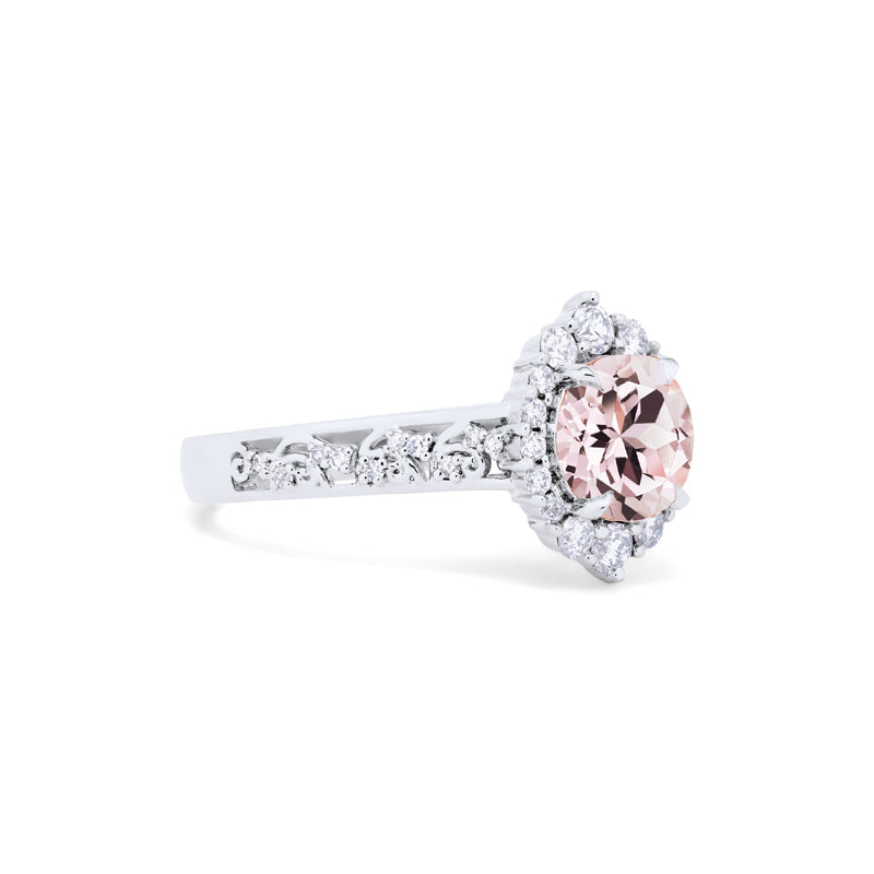 [Ophelia] Rococo Opulence Engagement Ring in Morganite