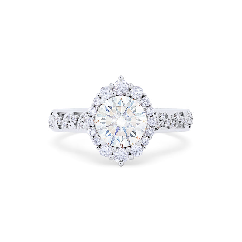 [Ophelia] Rococo Opulence Engagement Ring in Diamond / Moissanite