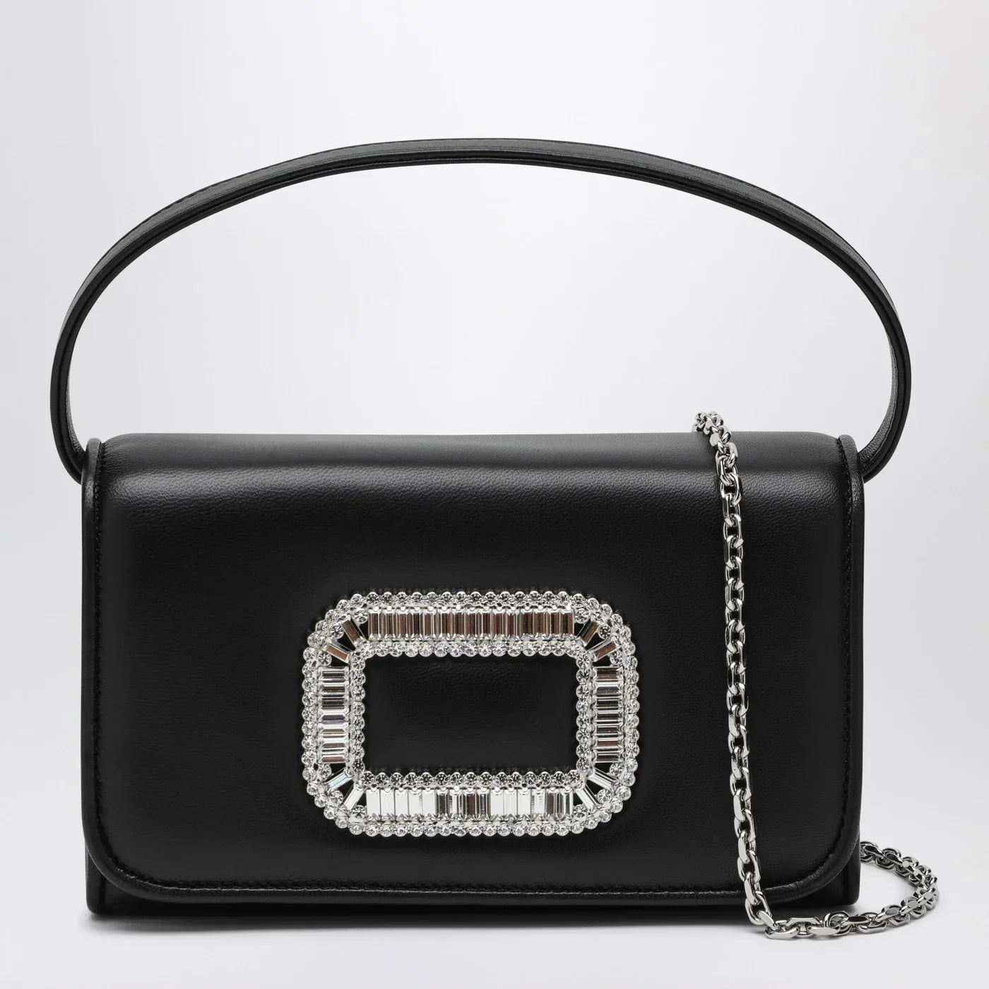ROGER VIVIER - Black leather Micro Pilgrim bag
