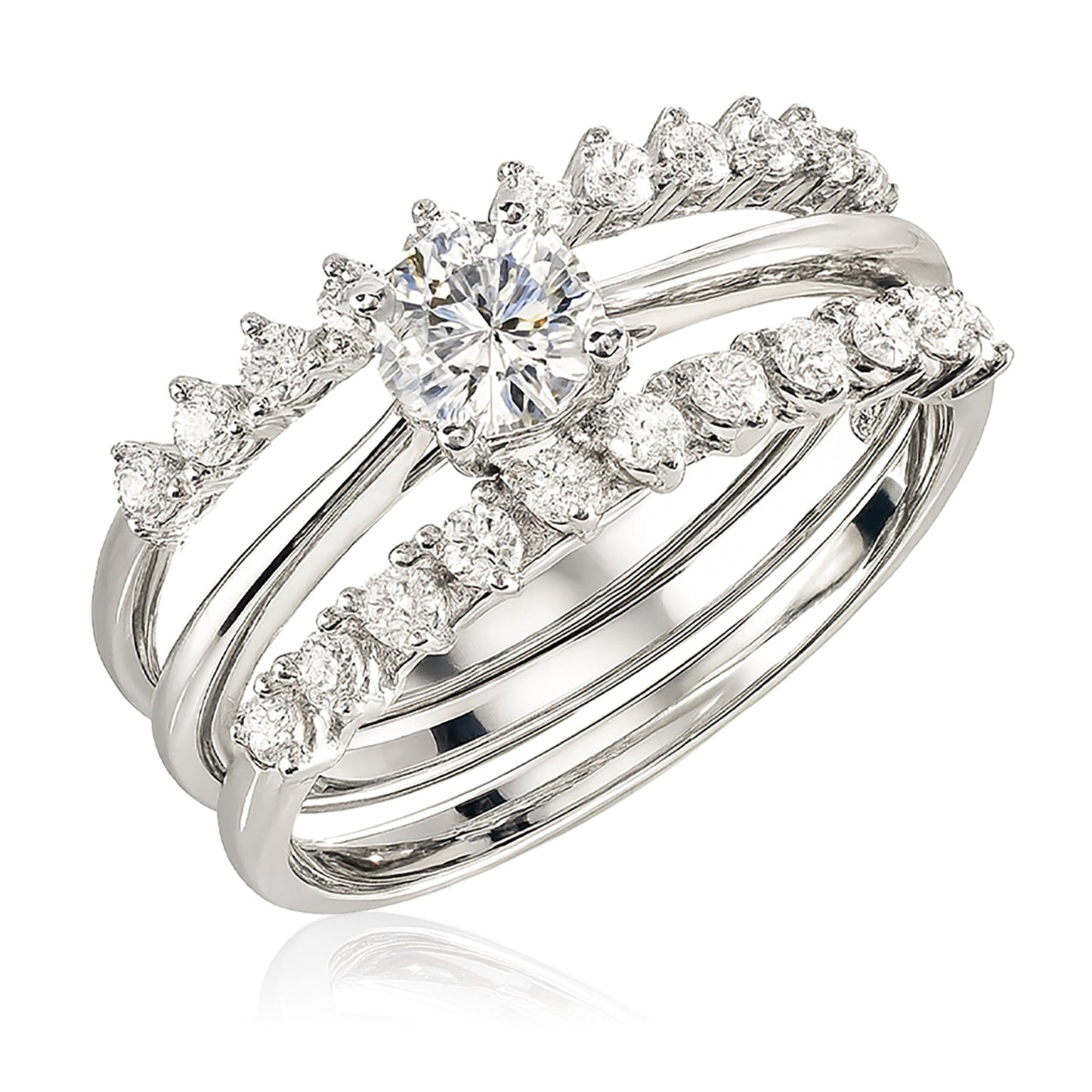 1 Ct Round Lab Diamond & Moissanite Trio Set