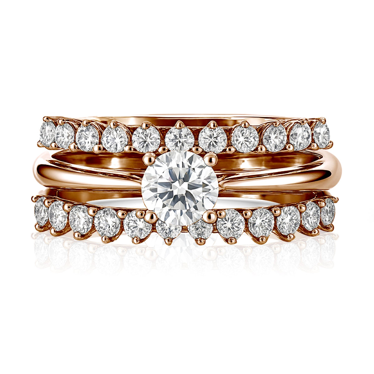 1 Ct Round Lab Diamond & Moissanite Trio Set