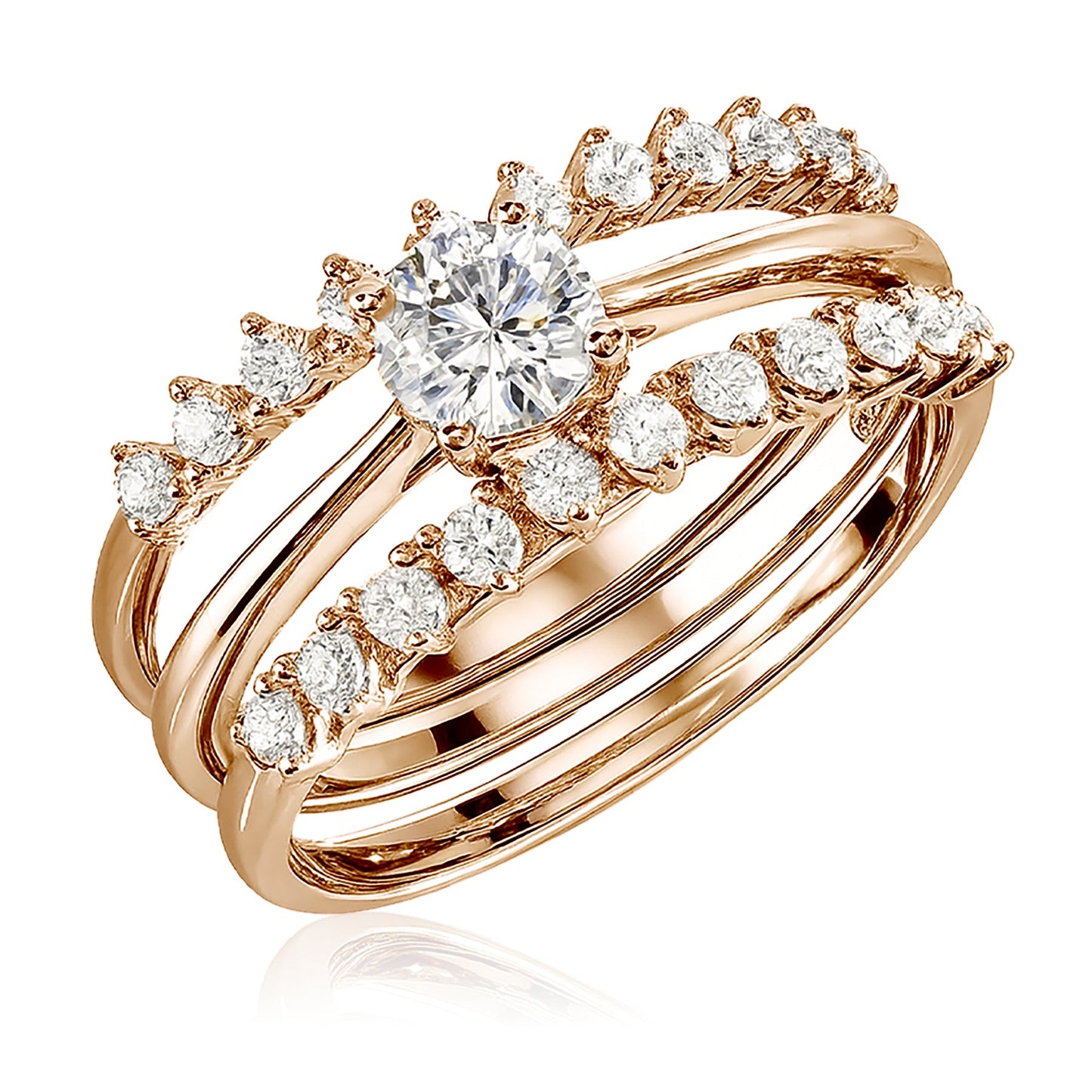 1 Ct Round Lab Diamond & Moissanite Trio Set