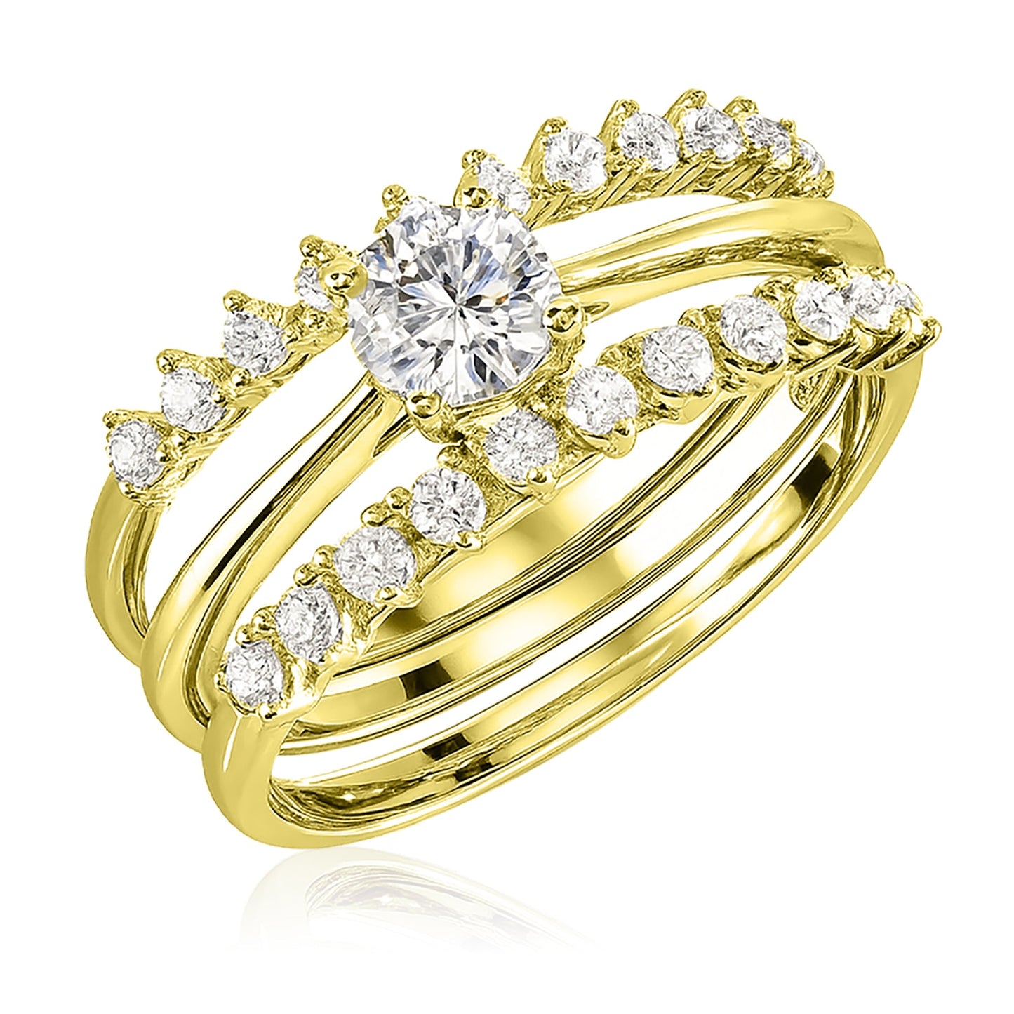 1 Ct Round Lab Diamond & Moissanite Trio Set